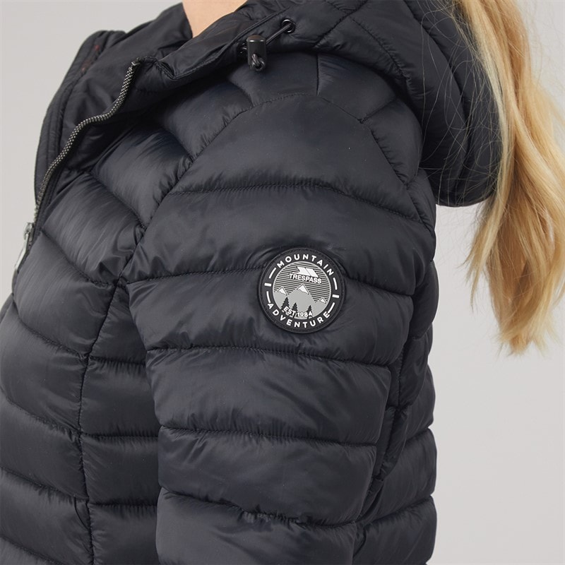 Womens Briarlea Padded Hooded Long Coat Black - Image 5