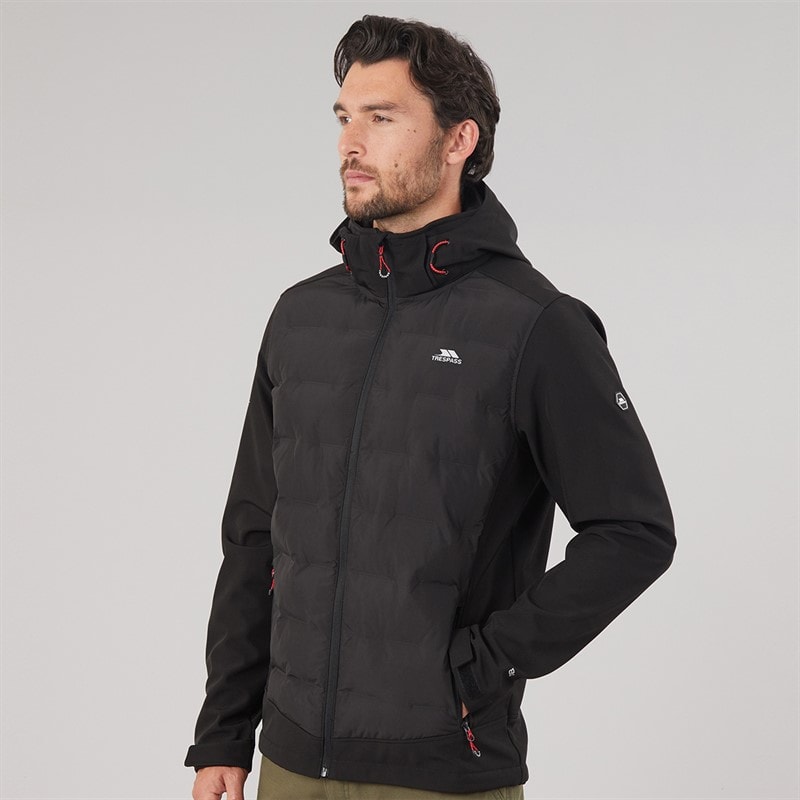 Mens Alwero Waterproof Padded Softshell Jacket Black - Image 3