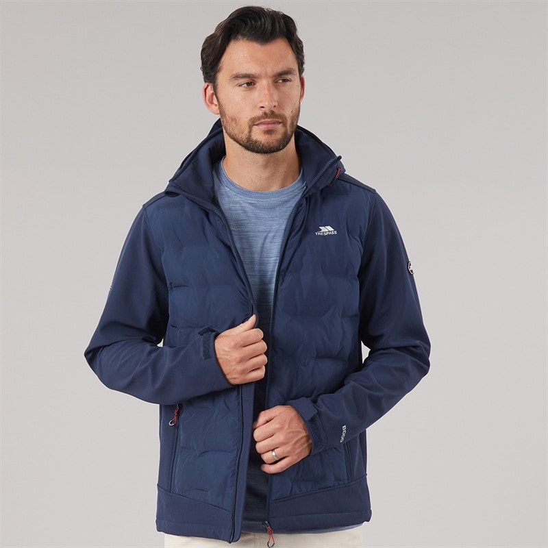 Trespass Mens Alwero Waterproof Padded Softshell Jacket Navy