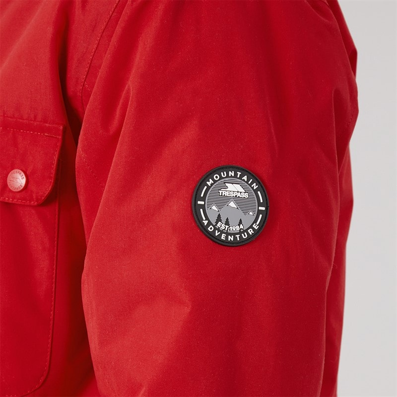 Mens Waterproof Padded Parka Red - Image 5