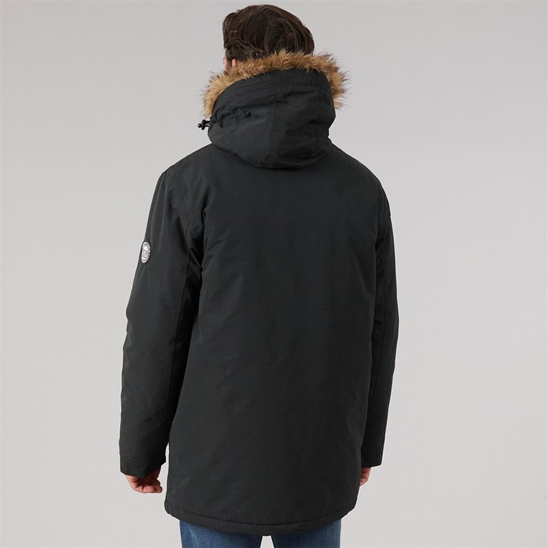 Mens Waterproof Padded Parka Black - Image 2