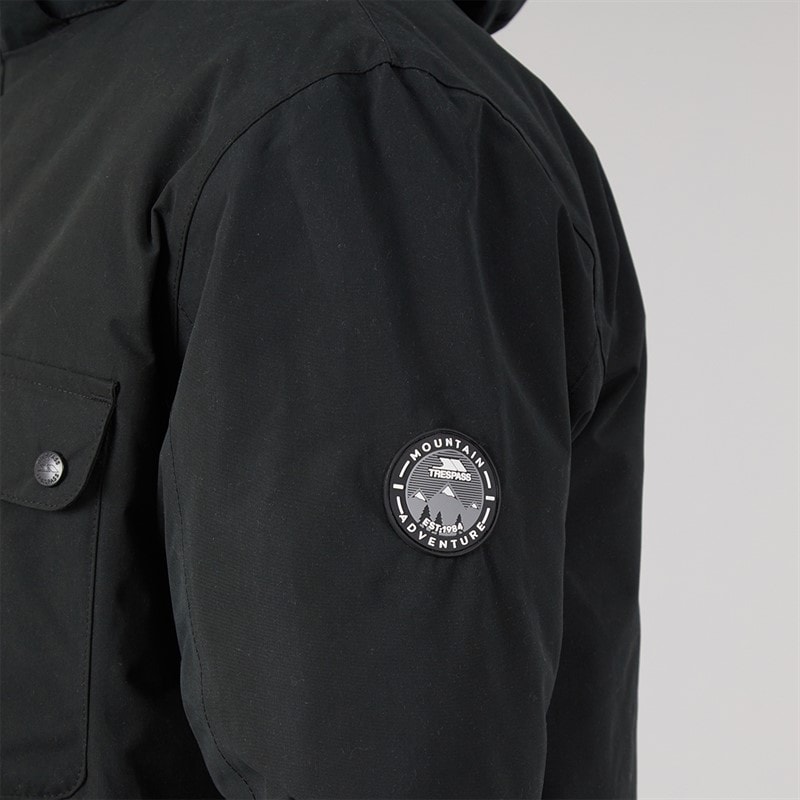 Mens Waterproof Padded Parka Black - Image 5