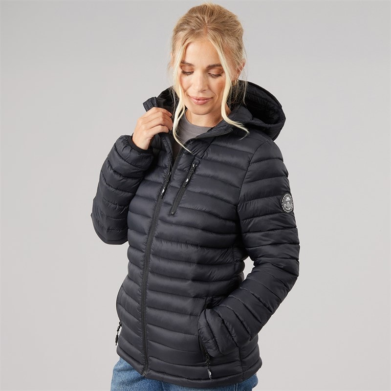 Womens Lenka 2 Padded Hooded Jacket Black/Black - Image 3