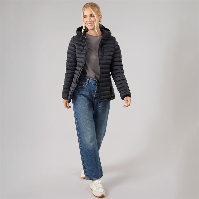Womens Lenka 2 Padded Hooded Jacket Black/Black - Image 4