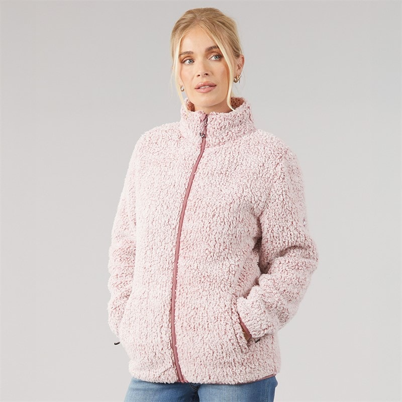 Womens Feathery Full Zip Fleece Faded Rose - Image 3
