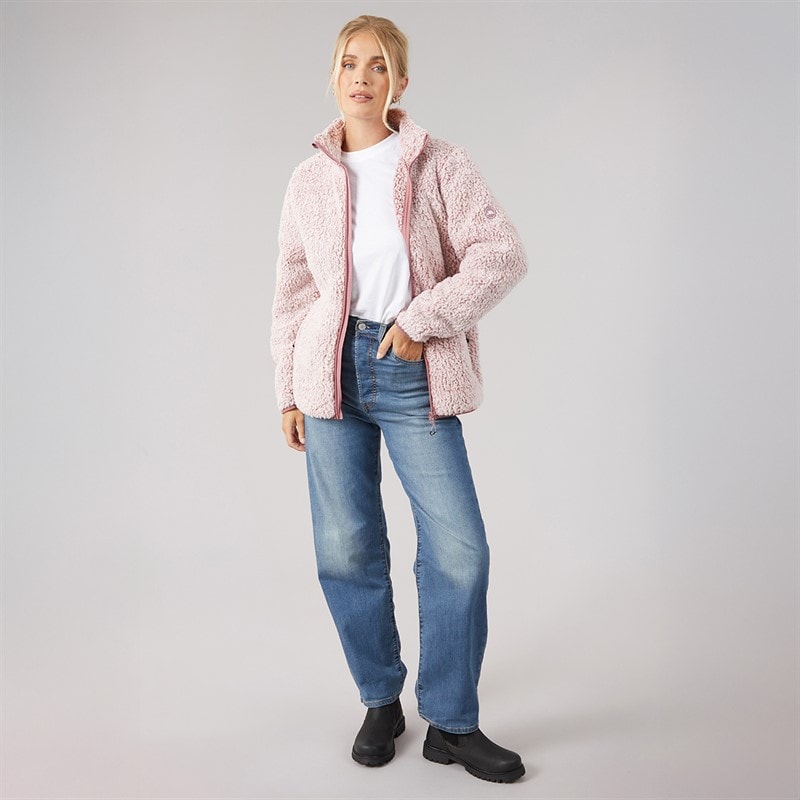 Womens Feathery Full Zip Fleece Faded Rose - Image 4