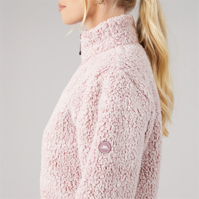 Womens Feathery Full Zip Fleece Faded Rose - Image 5
