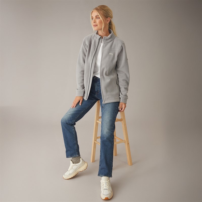 Womens Bertille Full Zip Fleece Jacket Platinum - Image 4