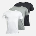 Mens Santo Three Pack T-Shirts Black/Grey Marl/White
