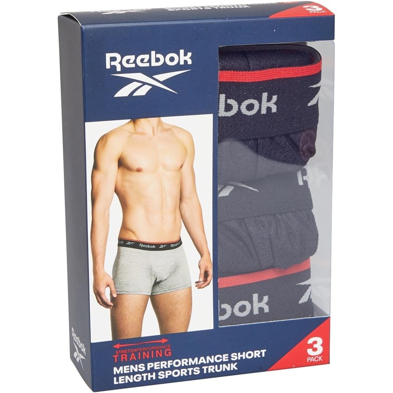 Mens Redgrave Performance Three Pack Shorts Trunks Black - Image 2