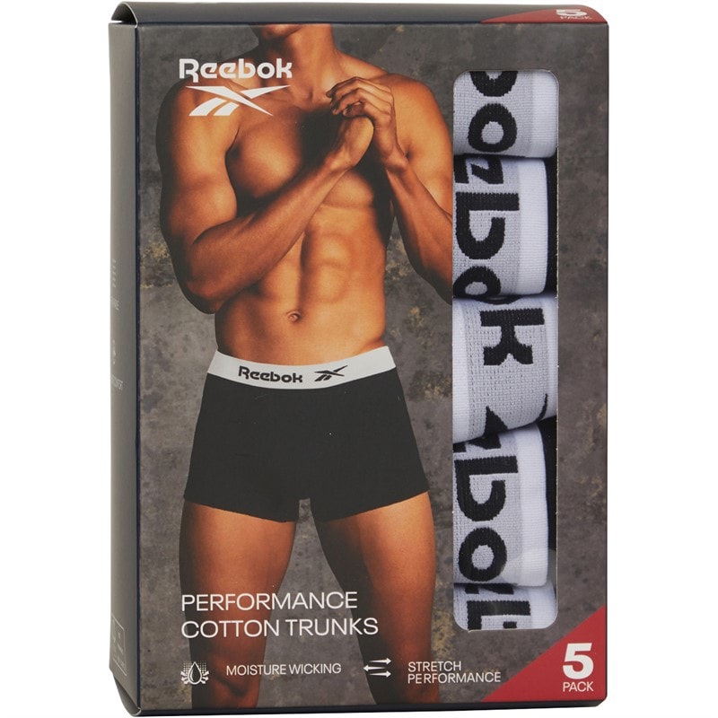 Mens Kawan Five Pack Trunks Black - Image 2