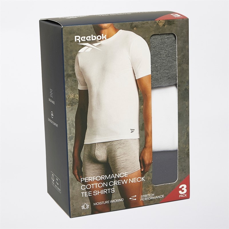 Mens Santo Three Pack T-Shirts Navy/Grey Marl/White - Image 3
