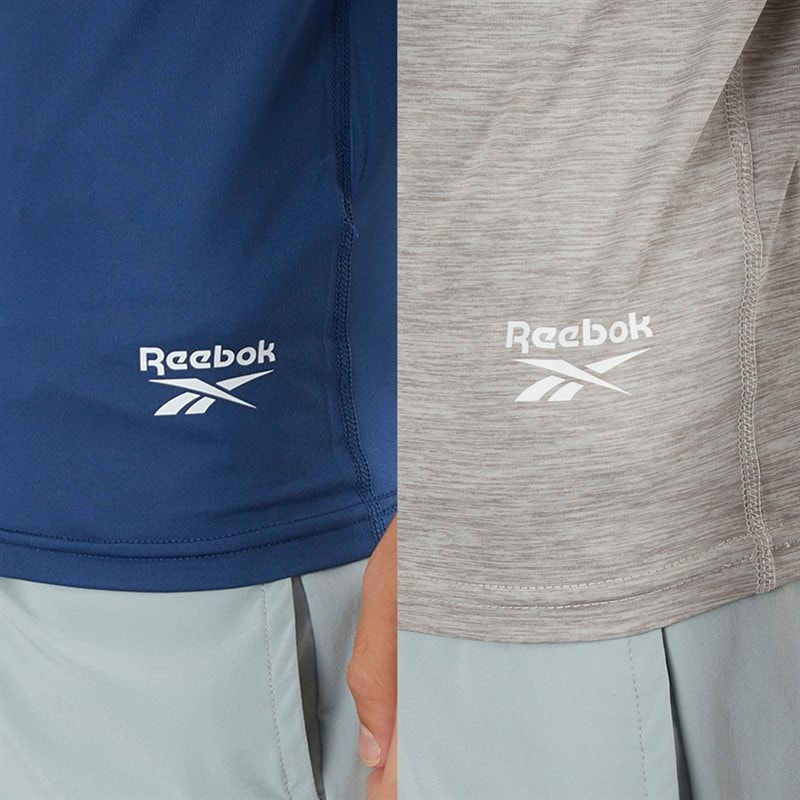 Mens Craig Performance Two Pack T-Shirts Batik Blue/Grey Marl - Image 3