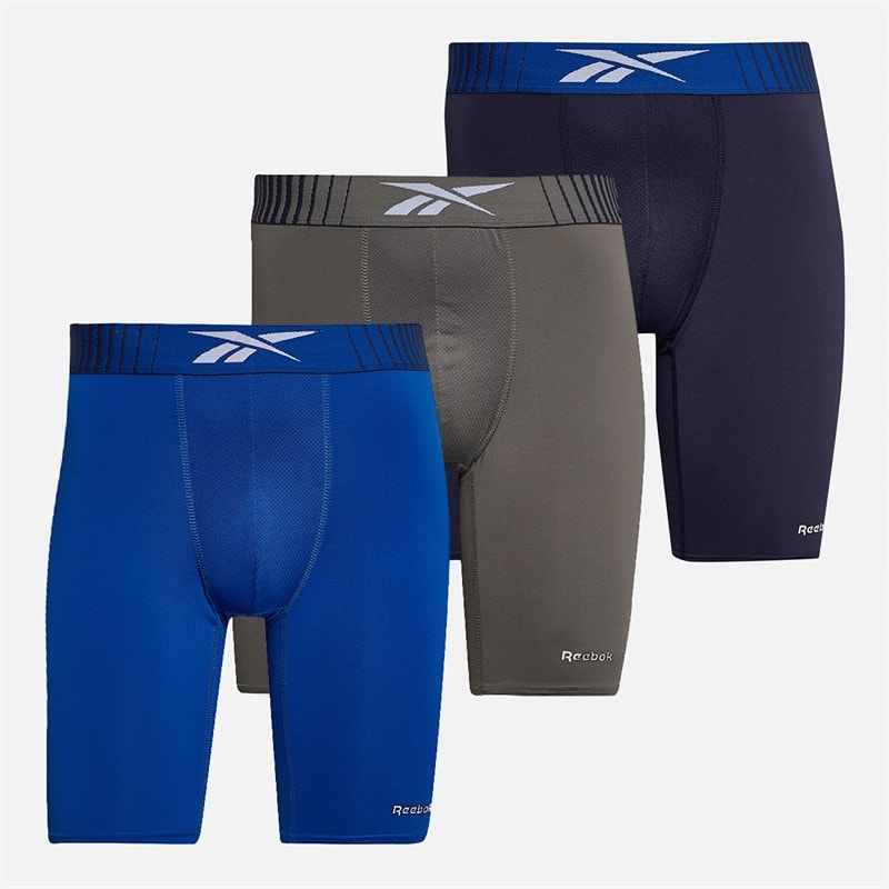 Mens Waite Performance Three Pack Long Trunks Vector Navy/Still Grey/Vector Blue - Image 1