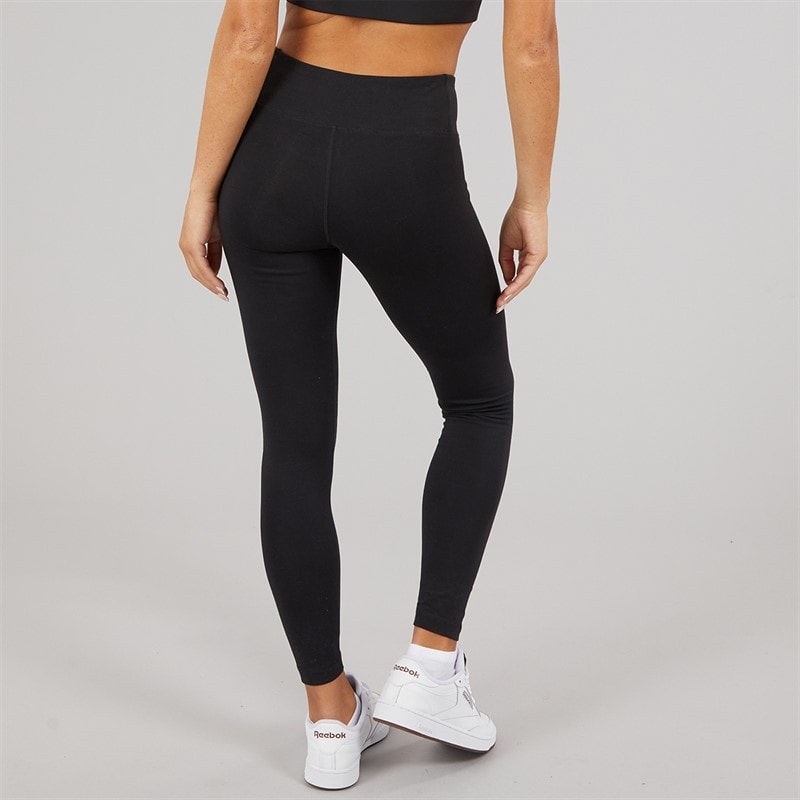 Womens Reebok Identity Small Logo Cotton Leggings Black - Image 3