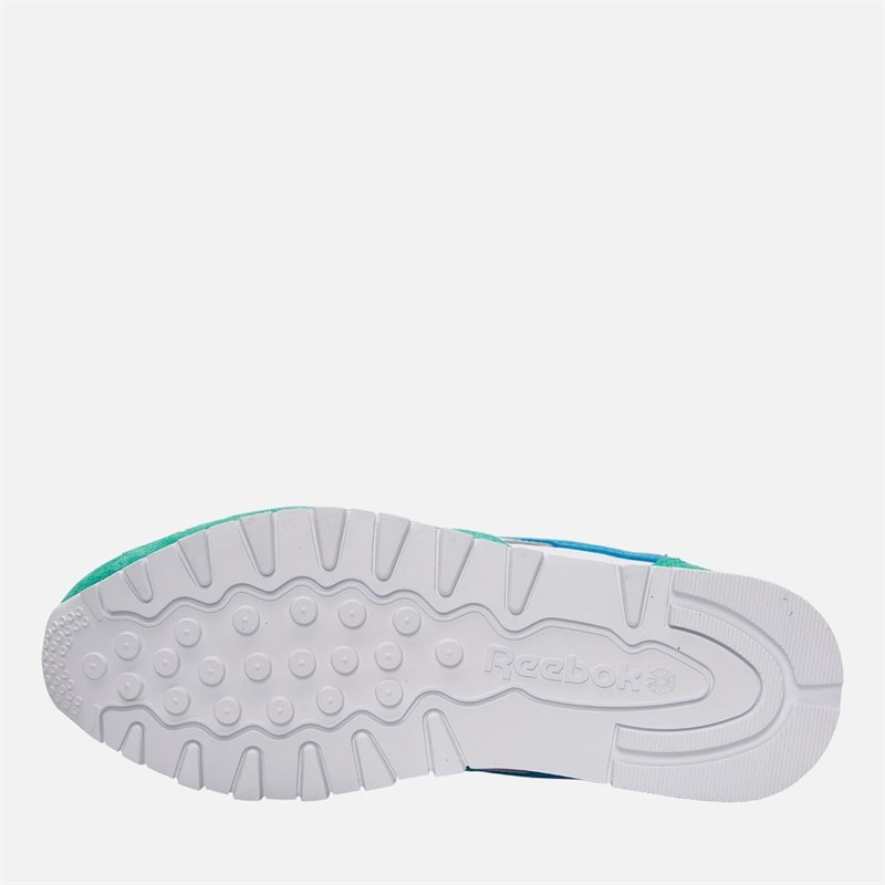 Reebok Womens Classic Leather Trainers White/Unleashed Green/Grey - Image 2