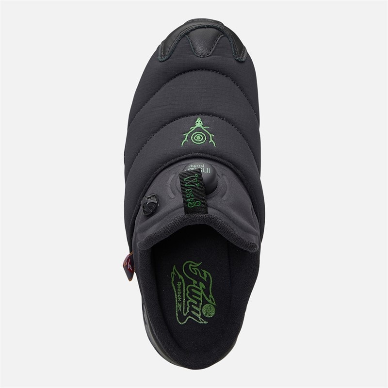 X South2 West8 Instapump Fury Mule Trainers Black/Black/Green - Image 4