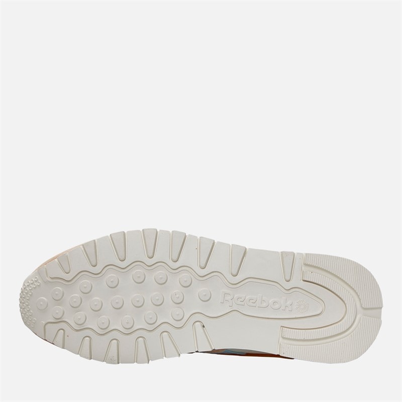 Reebok Womens Classic Leather Trainers Chalk/Washed Clay/Soft Blue - Image 2