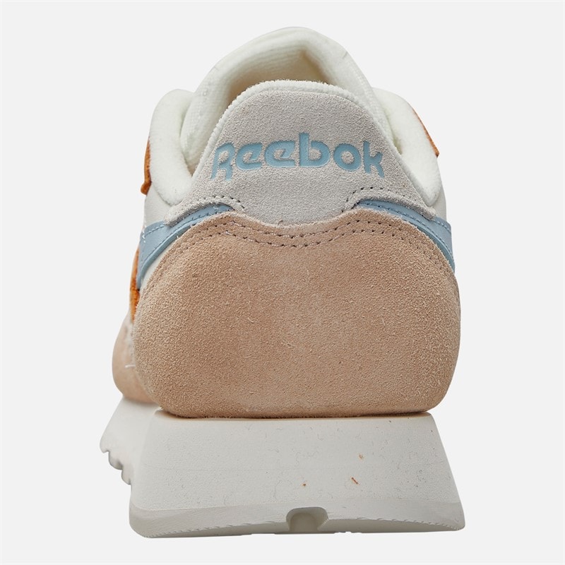 Reebok Womens Classic Leather Trainers Chalk/Washed Clay/Soft Blue - Image 3