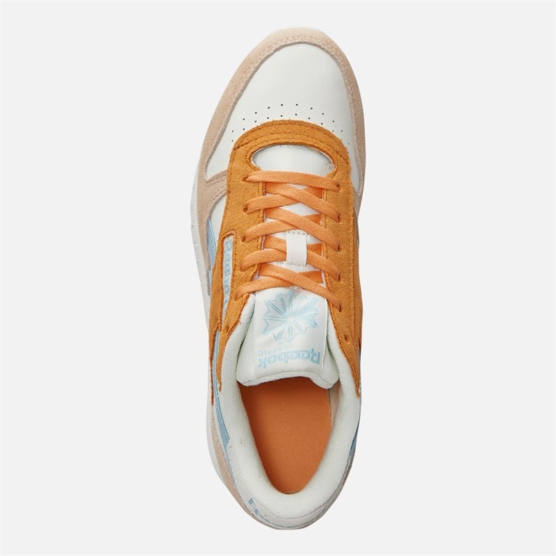 Reebok Womens Classic Leather Trainers Chalk/Washed Clay/Soft Blue - Image 4