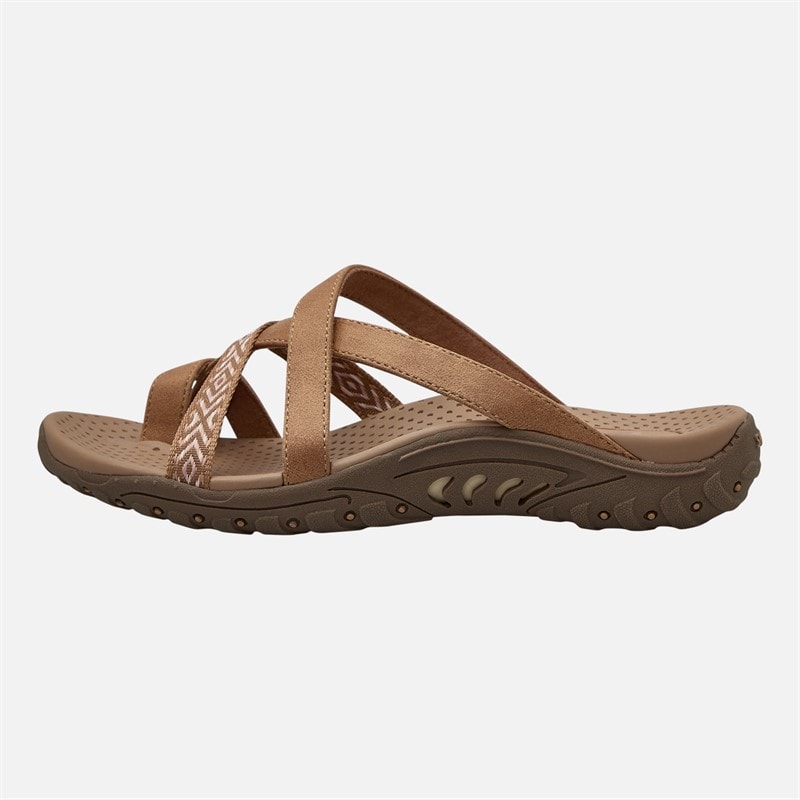SKECHERS Womens Reggae Timeless Summer Sliders Chestnut