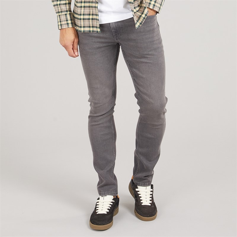 Mens Loom Slim Fit Jeans Grey Denim - Image 1