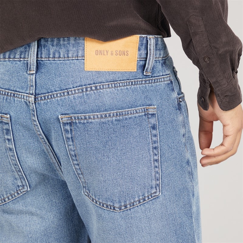 Mens Edge Straight Fit Jeans Dark Blue Denim - Image 3