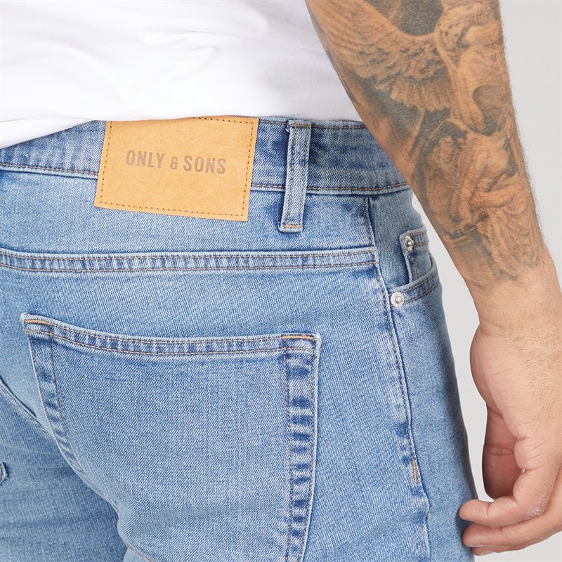Mens Loom Slim Fit Jeans Medium Blue Denim - Image 3