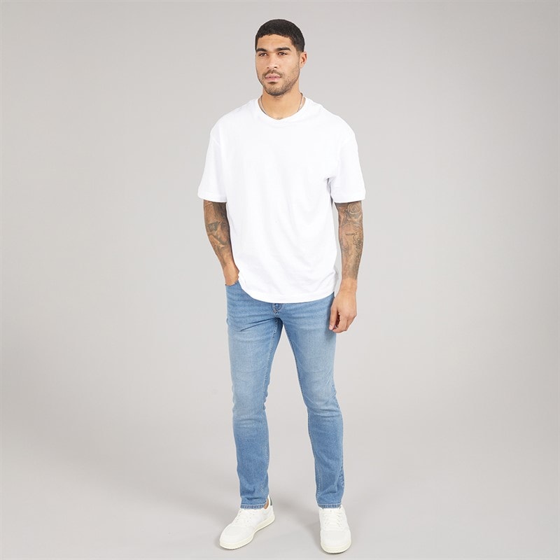 Mens Loom Slim Fit Jeans Medium Blue Denim - Image 4
