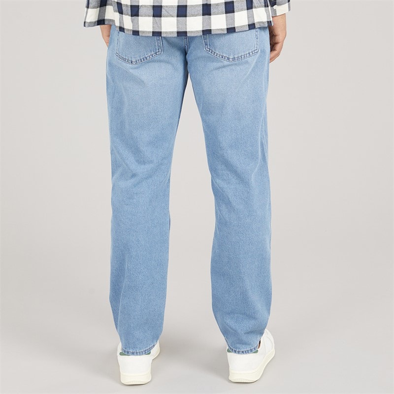 Mens Edge Straight Fit Jeans Medium Blue Denim - Image 2