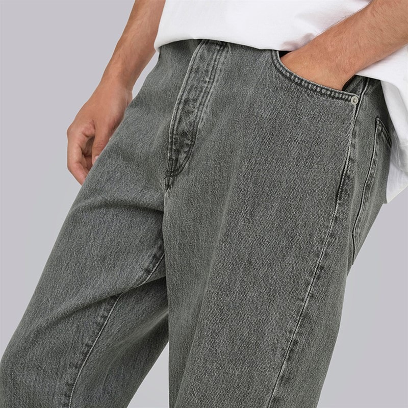 Mens Tye Loose Tape Jeans Medium Grey Denim - Image 3