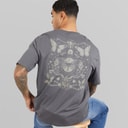 Mens Tristan Relaxed T-Shirt Grey Pinstripe/Butterflies
