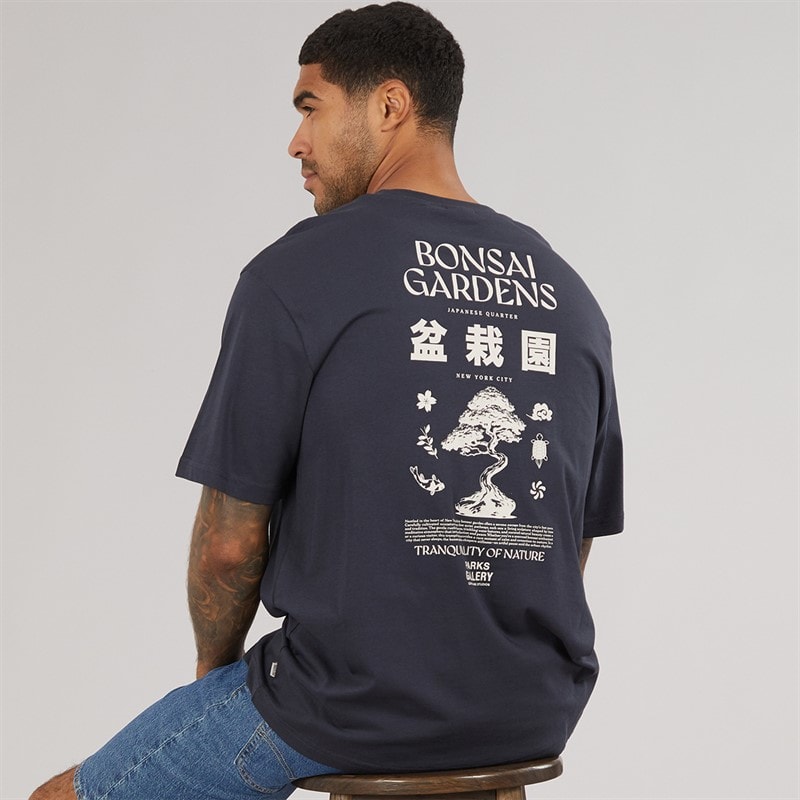Mens Tristan Relaxed Bonsai T-Shirt Dark Navy - Image 1