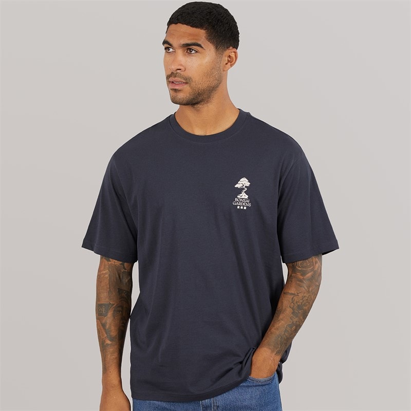 Mens Tristan Relaxed Bonsai T-Shirt Dark Navy - Image 2