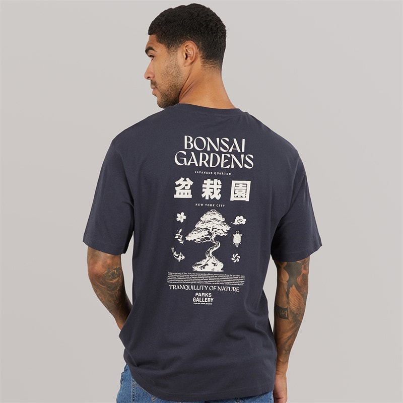 Mens Tristan Relaxed Bonsai T-Shirt Dark Navy - Image 3