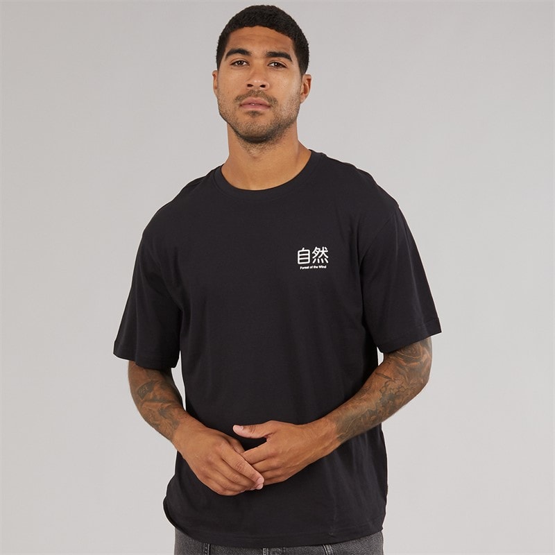 Mens Tristan Relaxed Mori T-Shirt Black Onyx - Image 2