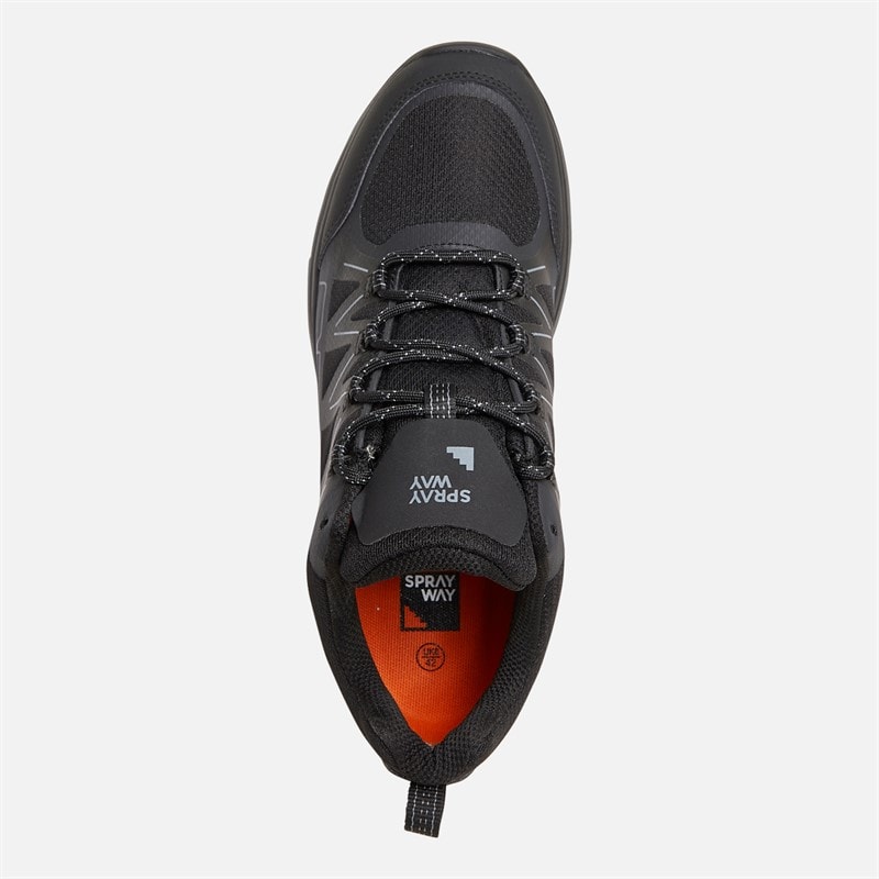 Mens Burbage 2 Low HydroDRY Waterproof Trail Walking Shoes Black - Image 4