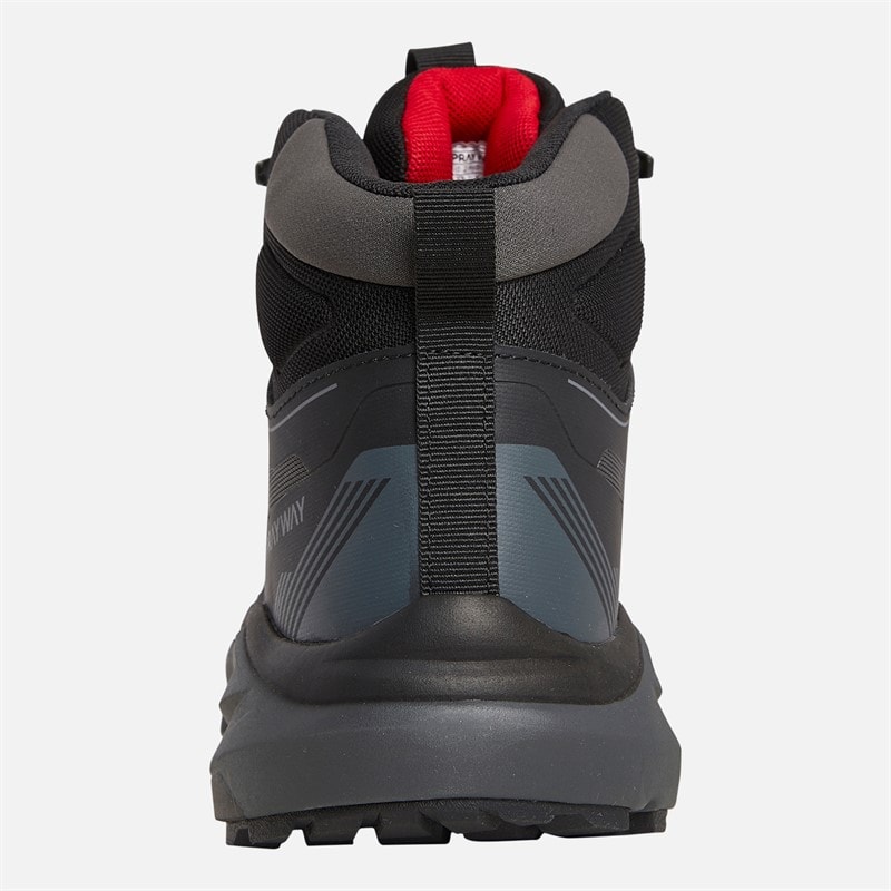 Mens Higger 2 Mid HydroDRY Waterproof Trail Walking Boots Black/Tango Red - Image 3