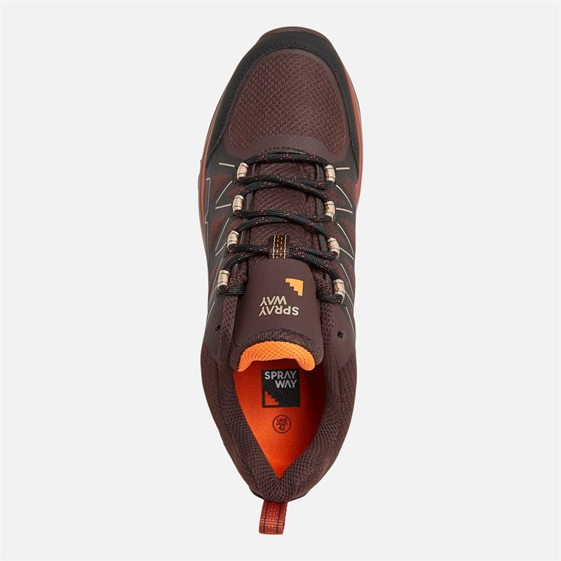 Mens Burbage 2 Low HydroDRY Waterproof Trail Walking Shoes Brown/Chocolate Plum - Image 4