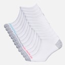 Womens Twelve Pack No Show Socks White/Bright