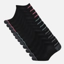 Womens Twelve Pack No Show Socks Black/Blue
