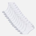 Mens Twelve Pack No Show Socks White/Grey