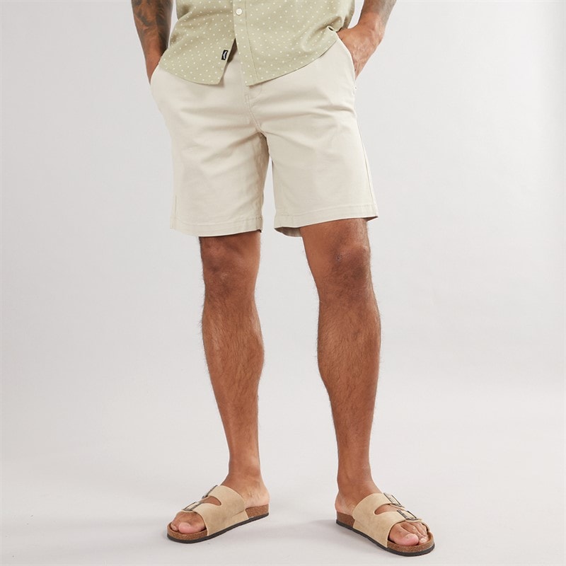 THREADBARE Mens Wests Chino Shorts Light Stone