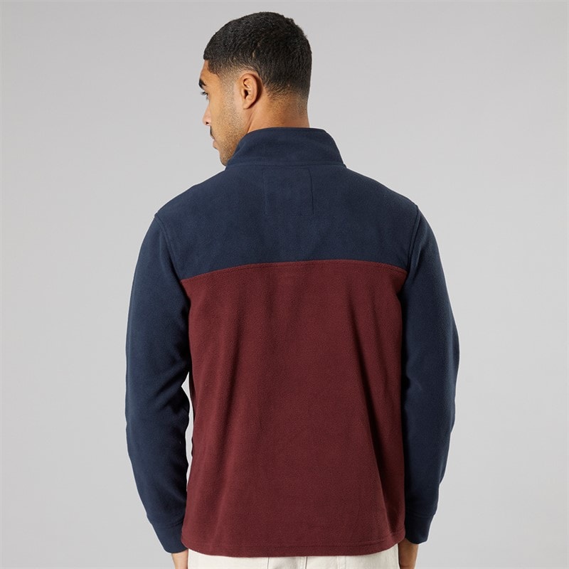 Mens Wham 1/4 Zip Fleece Navy/Burgundy - Image 2