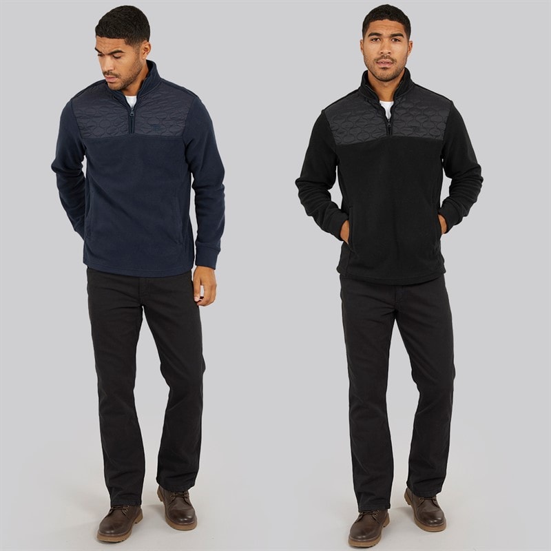 Mens Two Pack Pascal 1/4 Zip Fleeces Black/Navy - Image 3