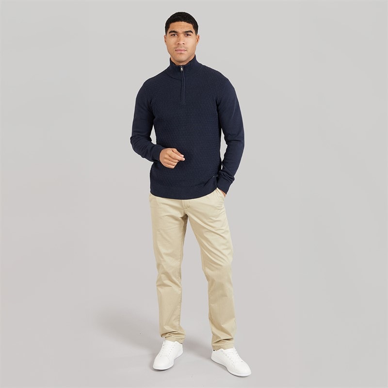 Mens Whitney 1/4 Zip Jumper Navy - Image 4