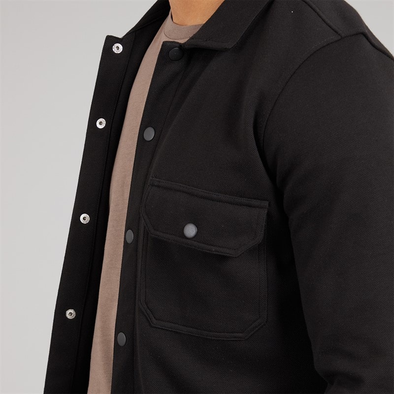 Mens Relay Long Sleeve Shacket Black - Image 3