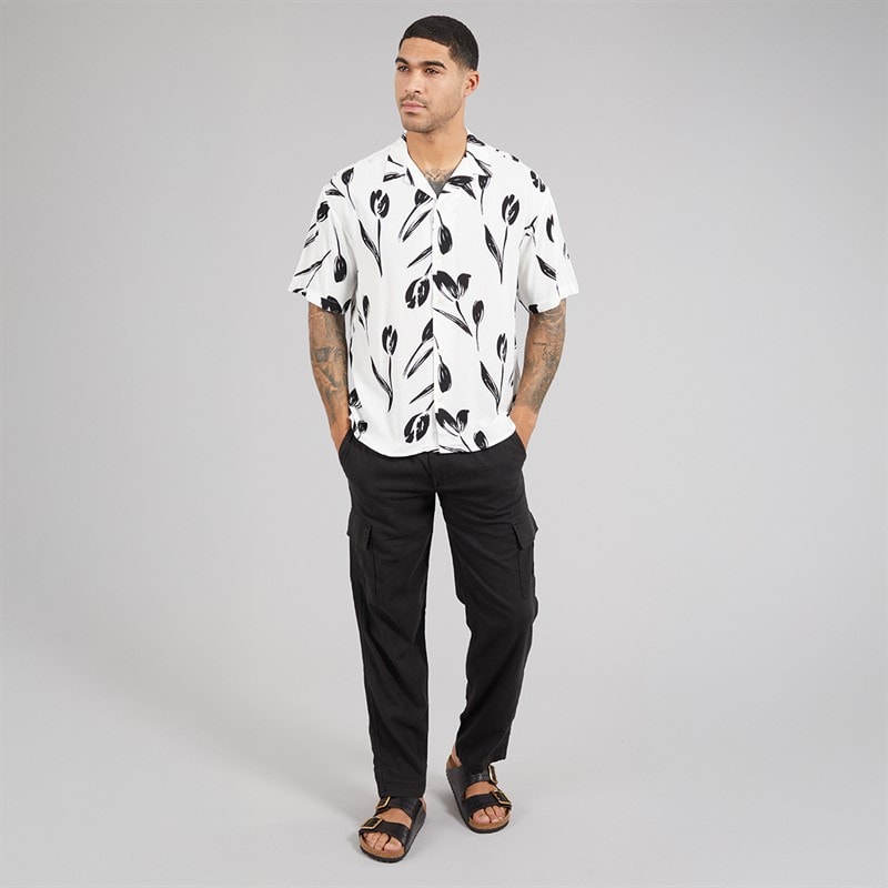 Mens Ramsay Linen Trousers Black - Image 3
