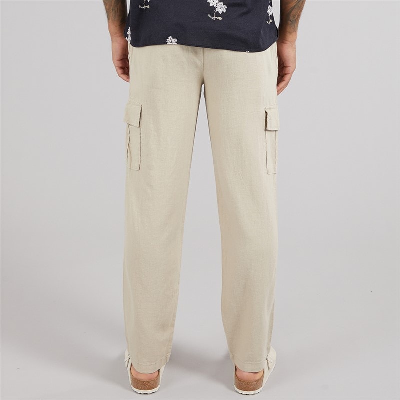 Mens Ramsay Linen Trousers Stone - Image 2