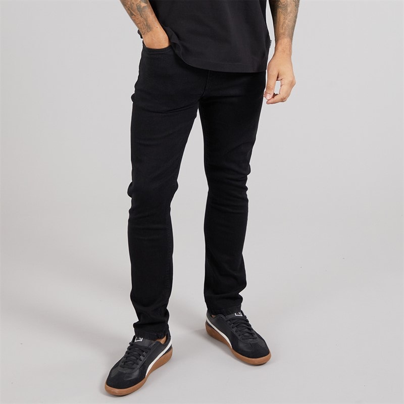 THREADBARE Mens Islington Slim Fit Jeans Black